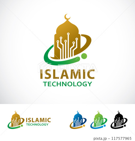 Islamic Technology Logo Design Template 117577965