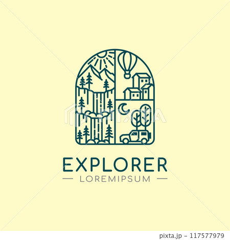 Explorer Line Logo Design Template Explorer Line Logo Design Template 117577979