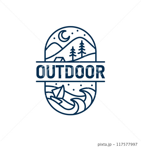 Outdoor Line Logo Design Template 117577997