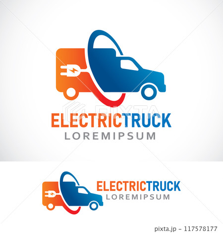 electric truck logo design template 117578177