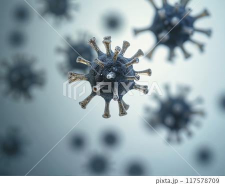 spherical spiral virus bacteria on the background 117578709