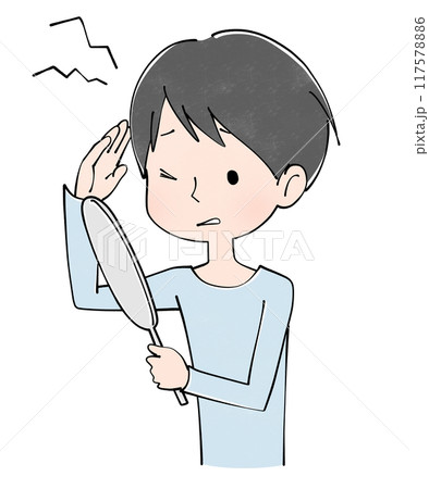 頭皮のトラブル 若い男性のイラスト 頭皮のトラブル 若い男性のイラスト 117578886