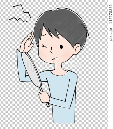 頭皮のトラブル 若い男性のイラスト 頭皮のトラブル 若い男性のイラスト 117578886
