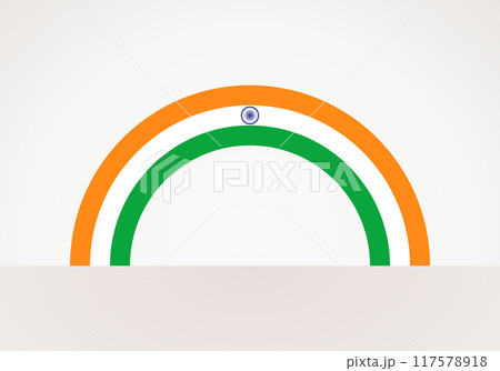 Semicircular flag of India 117578918