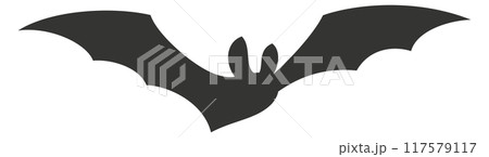 Bat stencil. Black animal silhouette. Flying creature 117579117