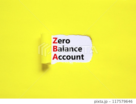 ZBA zero balance account symbol. Concept words ZBA zero balance account on beautiful white paper. Beautiful yellow paper background. Business ZBA zero balance account concept. Copy space. ZBA zero balance account symbol. Concept words ZBA zero balance account on beautiful white paper. Beautiful yellow paper background. Business ZBA zero balance account concept. Copy space. 117579646