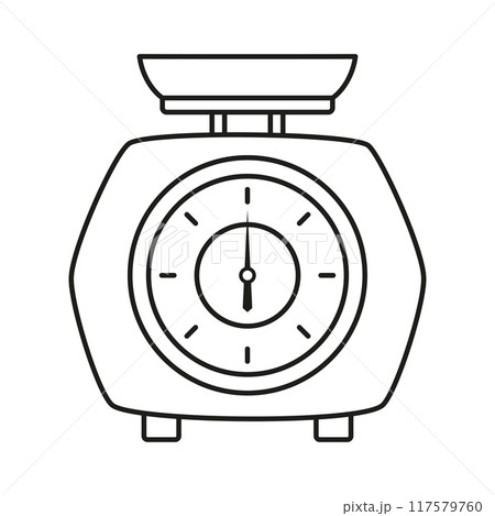 outline kitchen scale isolated outline kitchen scale isolated 117579760