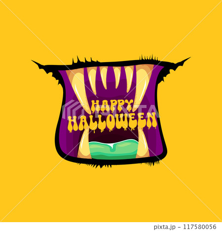 Vector Happy halloween cartoon greeting card...のイラスト素材 [117580056] - PIXTA