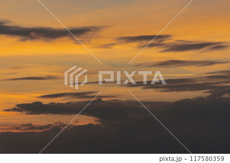 dramatic cloud formations at dusk. changing weather forecast. glowing sky dramatic cloud formations at dusk. changing weather forecast. glowing sky 117580359