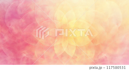 background with mandala patterns, soft pastel yellow and pink shades 117580531