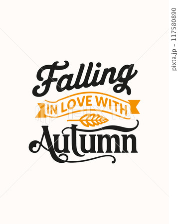 Fall autumn typography quotes templats 117580890