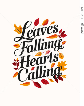 Fall autumn typography quotes templats 117580910