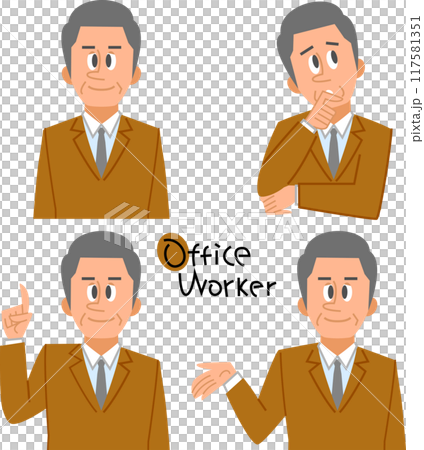 中年男子西裝造型(上半身) 中年男子西裝造型(上半身) 117581351