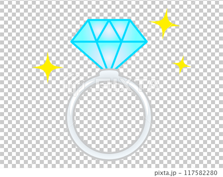 Illustration material of wedding rings with sparkling diamonds 117582280