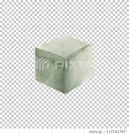Wooden green Cube. Watercolor hand drawn illustration of Eco Baby Toy isolated on white background. Design Element for kid cards and goods, baby shower invitations. Wooden green Cube. Watercolor hand drawn illustration of Eco Baby Toy isolated on white background. Design Element for kid cards and goods, baby shower invitations. 117582787