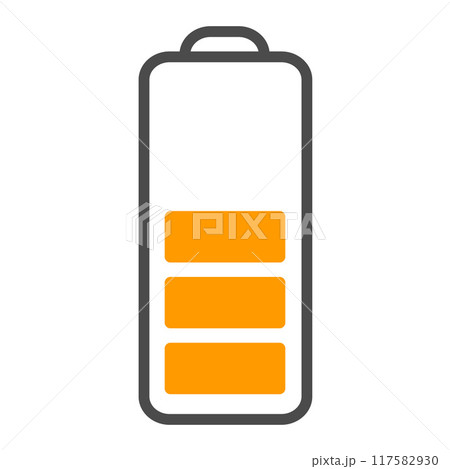 Middle battery vector editable stroke icon. Pixel perfect Middle battery vector editable stroke icon. Pixel perfect 117582930