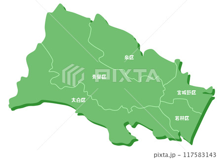 宮城県仙台市の形 宮城県仙台市の形 117583143