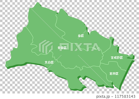 宮城県仙台市の形 宮城県仙台市の形 117583143