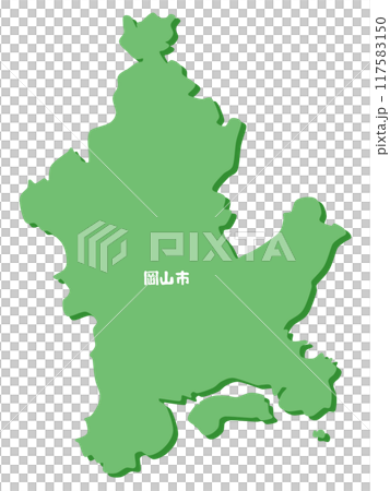 岡山県岡山市の形 117583150