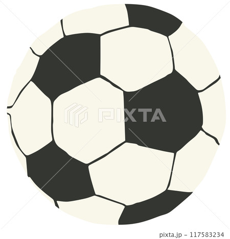 手書き風のサッカーボール 117583234