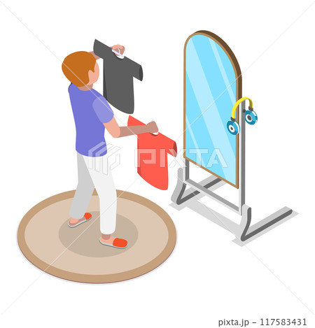 3D Isometric Flat Vector Illustration of Schoolchild Daily Routine, A Kid Life with Everyday Activities. Item 6 117583431