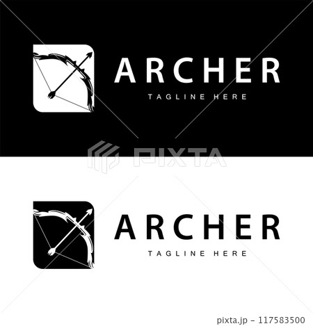 black silhouette logo design archery concept arrow illustration simple template black silhouette logo design archery concept arrow illustration simple template 117583500