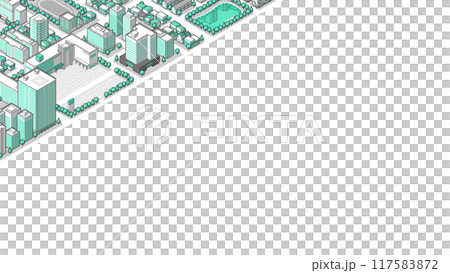 俯瞰から見た立体の街並みベクターイラスト 117583872