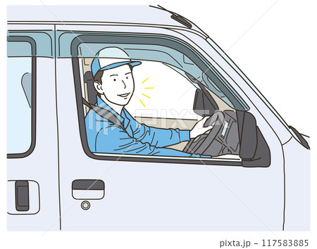 運転中の作業員の男性 117583885
