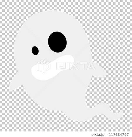 Halloween illustration of a ghost with a surprised expression Halloween illustration of a ghost with a surprised expression 117584797