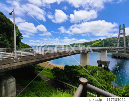 伊唐大橋とその周辺の風景　伊唐島　長島町　出水郡　鹿児島県 117585022