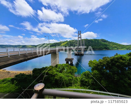 伊唐大橋とその周辺の風景　伊唐島　長島町　出水郡　鹿児島県 117585023