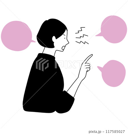 怒って小言を言う女性 怒って小言を言う女性 117585027
