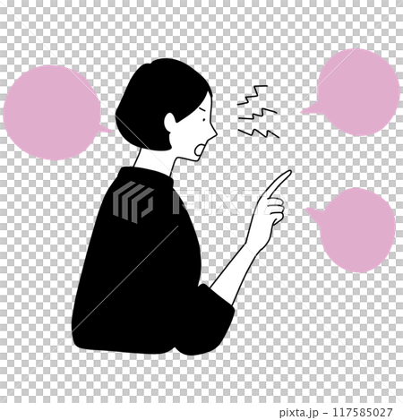 怒って小言を言う女性 怒って小言を言う女性 117585027