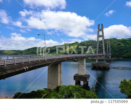 伊唐大橋とその周辺の風景　伊唐島　長島町　出水郡　鹿児島県 117585069
