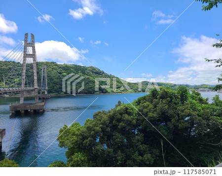 伊唐大橋とその周辺の風景　伊唐島　長島町　出水郡　鹿児島県 117585071