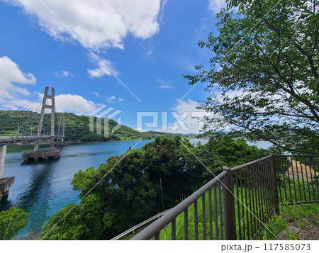 伊唐大橋とその周辺の風景 伊唐島 長島町 出水郡 鹿児島県 伊唐大橋とその周辺の風景 伊唐島 長島町 出水郡 鹿児島県 117585073