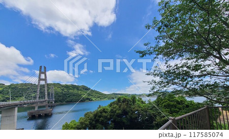 伊唐大橋とその周辺の風景　伊唐島　長島町　出水郡　鹿児島県 117585074