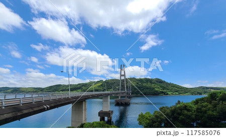 伊唐大橋とその周辺の風景　伊唐島　長島町　出水郡　鹿児島県 117585076