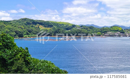 伊唐大橋とその周辺の風景　伊唐島　長島町　出水郡　鹿児島県 117585081