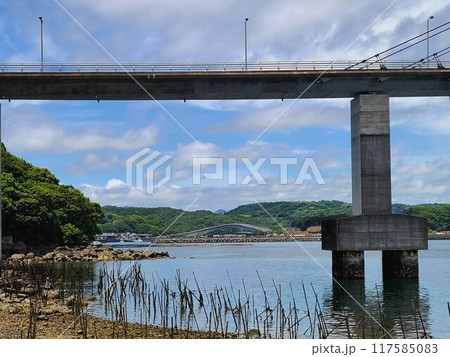 伊唐大橋とその周辺の風景　伊唐島　長島町　出水郡　鹿児島県 117585083