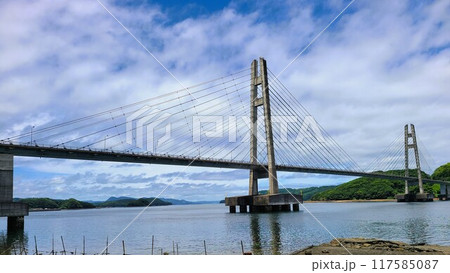 伊唐大橋とその周辺の風景　伊唐島　長島町　出水郡　鹿児島県 117585087