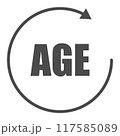Age icon design. vector illustration. arrow symbol. Age limit concept, pixel perfect 117585089