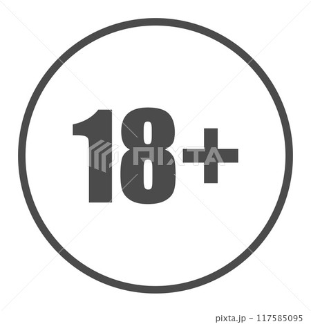 Plus 18 Movie Symbol Icon Vector Illustration, pixel perfect, editable stroke 117585095