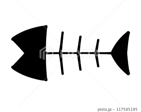 かわいい魚の骨のイラスト素材 かわいい魚の骨のイラスト素材 117585195