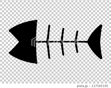 かわいい魚の骨のイラスト素材 かわいい魚の骨のイラスト素材 117585195
