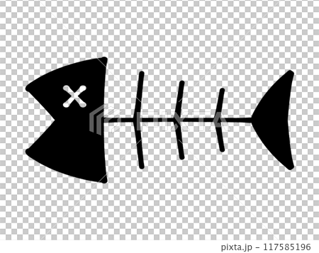 可愛的魚骨插畫素材 可愛的魚骨插畫素材 117585196