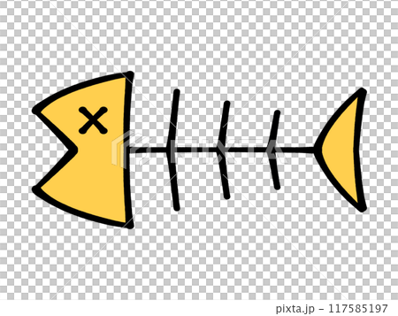 かわいい魚の骨のイラスト素材 117585197
