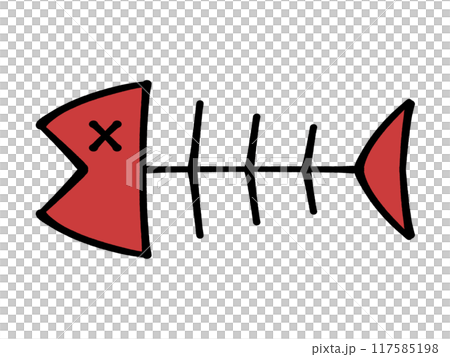 Cute fish bone illustration material 117585198