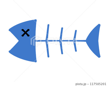 かわいい魚の骨のイラスト素材 117585201