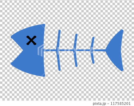 かわいい魚の骨のイラスト素材 117585201